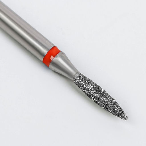 Фреза алмазная для маникюра «Пламя», мелкая зернистость, 1,2 × 8 мм, в пластиковом футляре