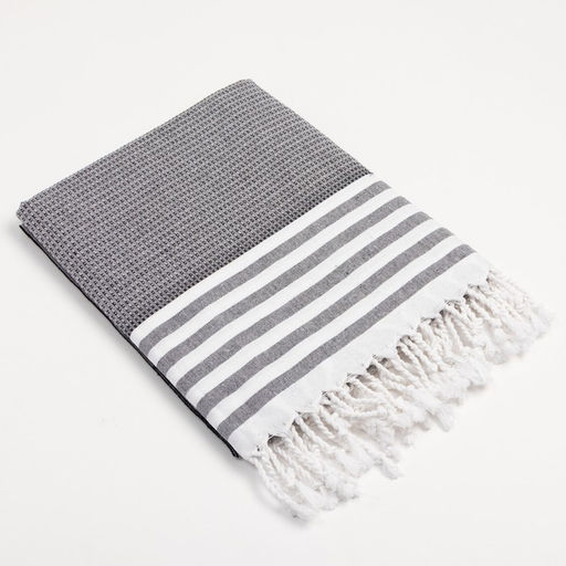 Пештемаль для пляжа, бани, сауны Waffle 100х180 см, серый - Lovelife фото 2