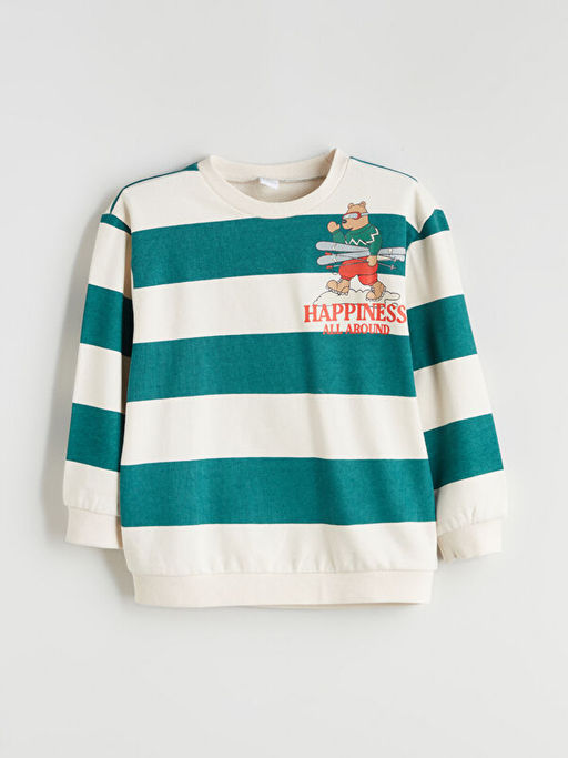 ?izgili Erkek ?ocuk Kal?n Sweatshirt