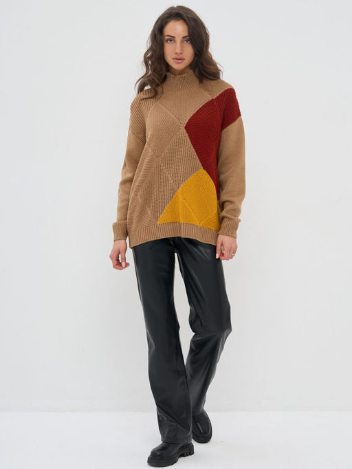 Свитер женский 7232-40205. 5300616/239/179 карамельный кофе/медовый/хна