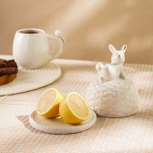 Лимонница SL Home «Пасхальные кролики», 14×14.5 см, доломит, белая