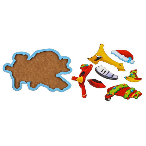 Рамка - вкладыш новогодняя «Самолёт с подарками», 7 деталей