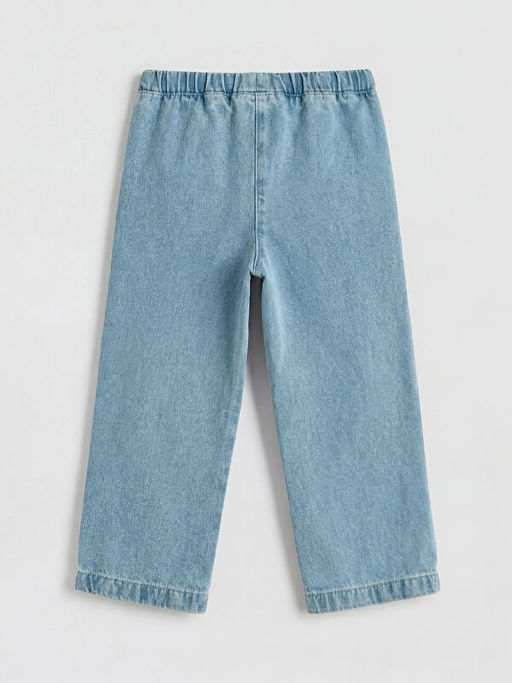 K?z ?ocuk Beli Ba?c?kl? Jean Pantolon