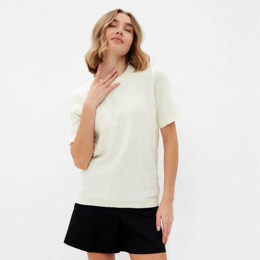 Футболка женская MINAKU: Knitwear collection, экрю, размер 50