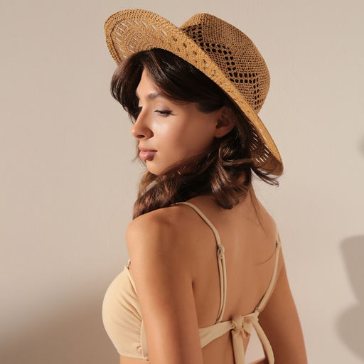 Шляпа женская с декором MINAKU, коричневая, размер 56-58