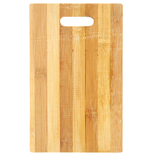 Доска разделочная бамбуковая 25,5х15,7х0,9см "Полосатик" с вырубной ручкой (Китай)