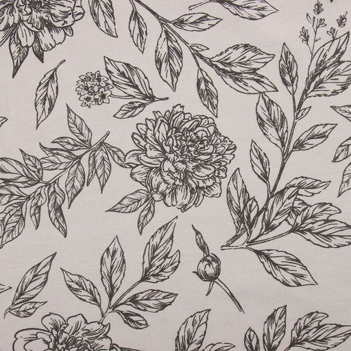 Скатерть «Этель» Black flowers, 149×250 см, 100% хлопок, саржа 190 г/м²