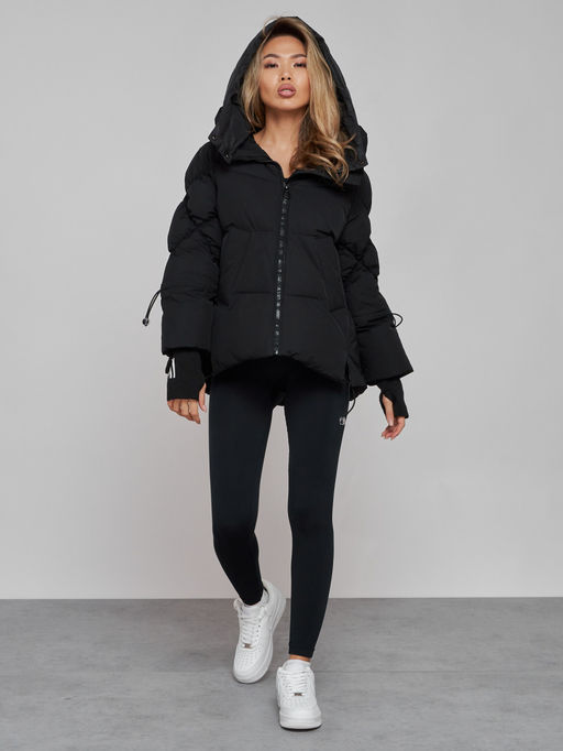 Зимняя женская куртка модная с капюшоном черного цвета 52306Ch - Holdluck фото 6