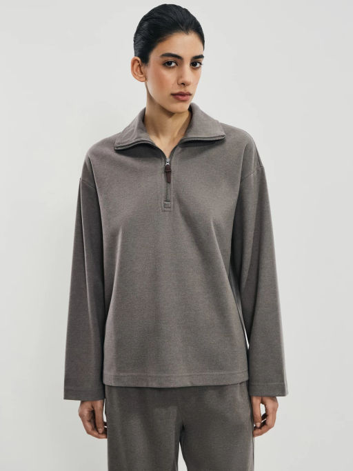 Джемпер на молнии с отложным воротником / Zarina  фото 3