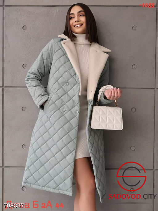 куртка женская длинная с поясом - Bruno фото 5