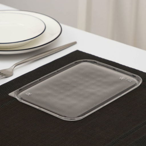 Цена за 500 шт. Крышка для контейнера одноразовая «Южуралпак», КР-179, пластик, 18.6×14.1×0.76 см, прозрачная