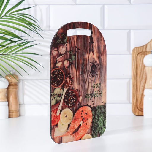 Доска разделочая с декором «Готовка», 29.25×18.75×0.55 см, дерево