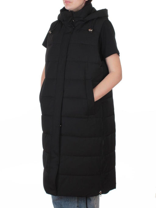 817 BLACK Жилет утепленный зимний женский (150 гр. холлофайбер)