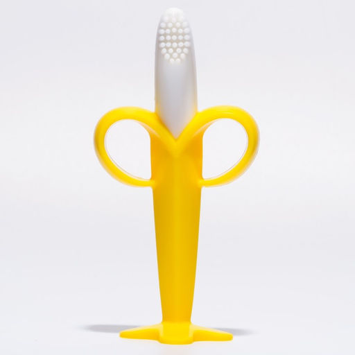 Прорезыватель - массажер для зубов Крошка Я «Банан», силиконовый, на присоске, щеточка