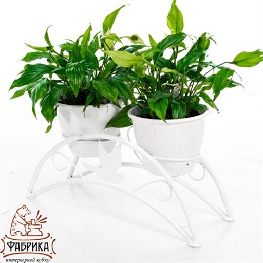 Подставка для цветов на подоконник 41-981W на 2 цветка - Фабрика интерьерной ковки фото 3