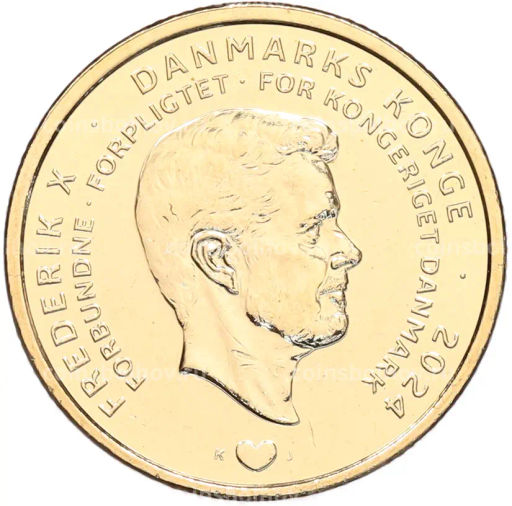 Монета 20 крон 2024 года Дания Отречение королевы Маргрете II от престола