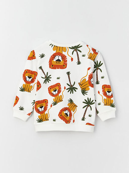 Bisiklet Yaka Uzun Kollu Bask?l? Erkek Bebek Sweatshirt - Waikiki фото 3