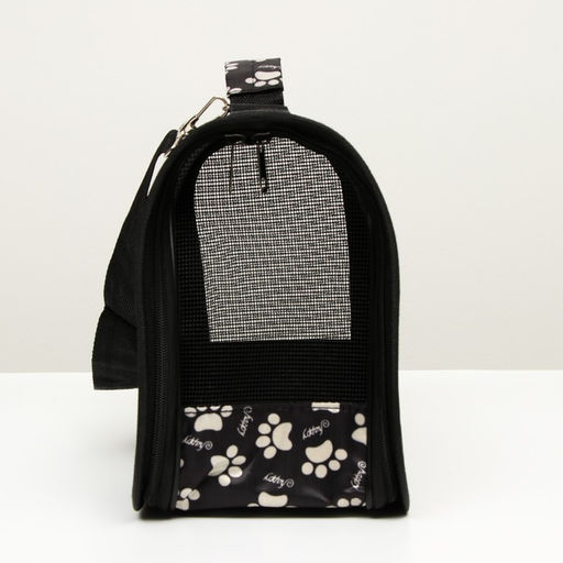 Сумка - переноска для животных Лапки Happy, каркасная, размер М, 40 х 21 х 27 см, чёрная - Пижон фото 4