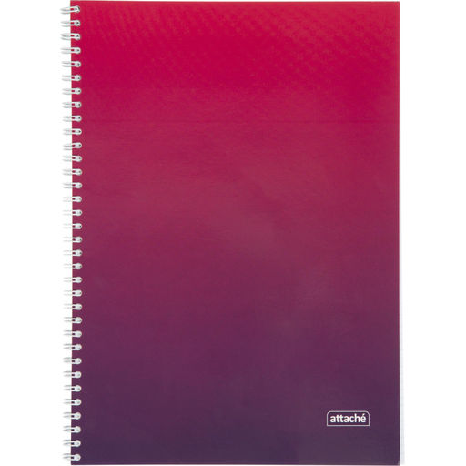 Бизнес-тетрадь А4 96л Attache Градиент Малиновый клетка, 65г, греб, УФ-лак