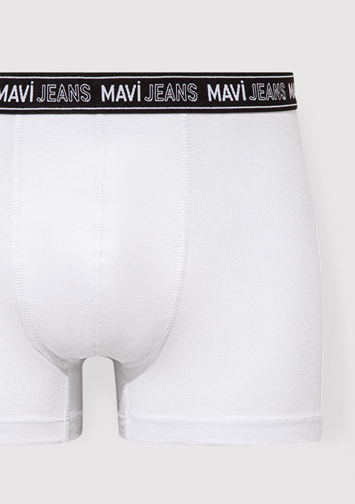 Beyaz Basic Boxer - Mavi фото 2