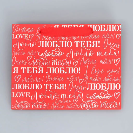 Цена за 2 шт. Пакет подарочный ламинированный, упаковка, «Люблю», MS 23×18×10 см