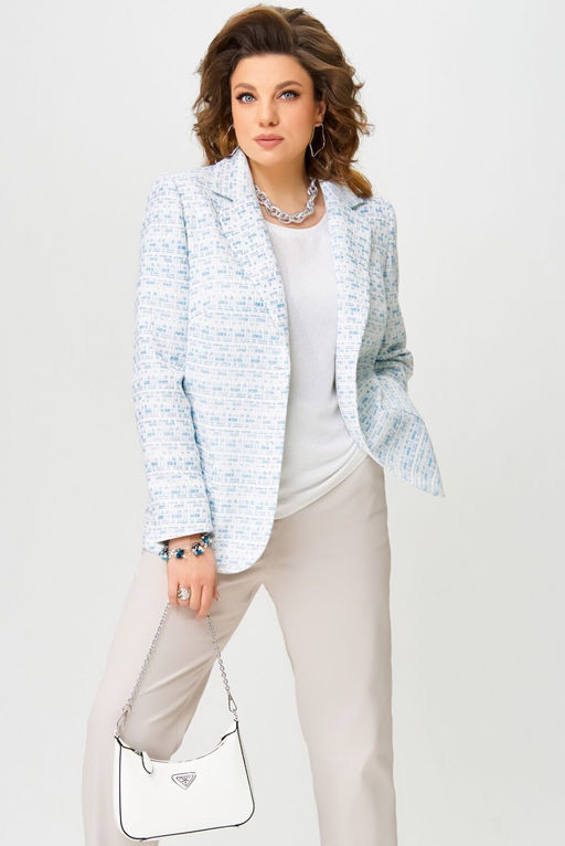 Жакет FITA 20661 бело-голубой  фото 6