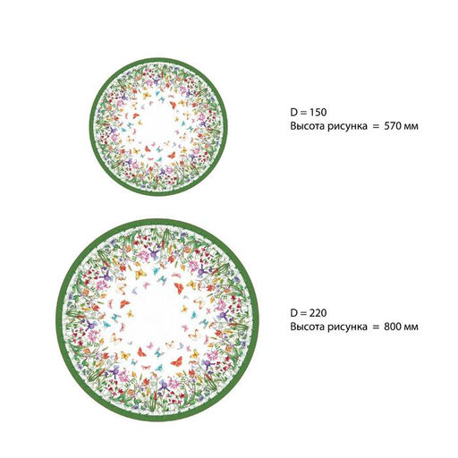 Скатерть Луговые цветы d=150 см, 100% хл, саржа 190 г/м?