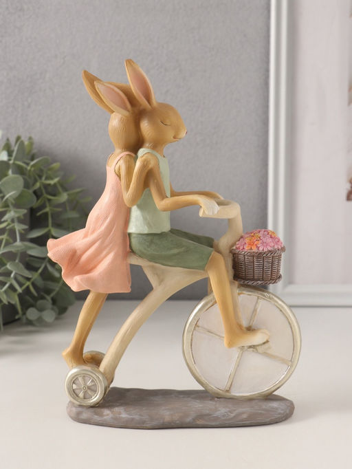 Фигурка полистоун Романтика. Кролики: катание на велосипеде, 16?6.5?22.5 см