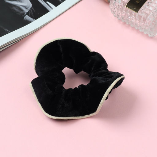 Цена за 3 шт. Резинка для волос «Орбита», классика бархат края, 10 см, чёрно-белая