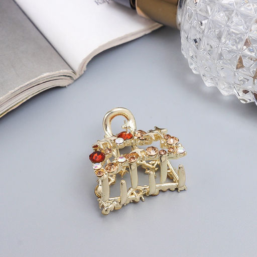 Цена за 6 шт. Крабик для волос «Селена галант», дуга, 3 см, золото