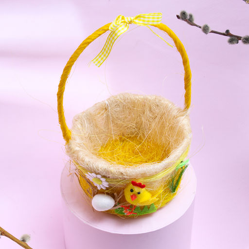 Пасхальная декоративная корзинка Цыпленок 12.5х15х22 см - Simaland фото 3