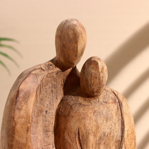 Абстракция «Семья», 16×7×26 см, манговое дерево