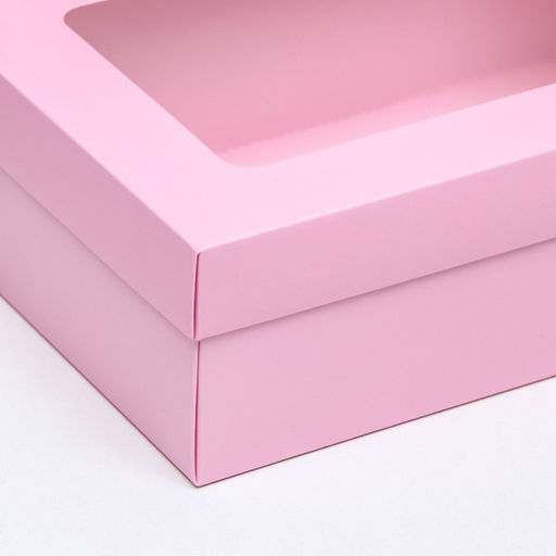 Цена за 5 шт. Коробка складная, крышка-дно, с окном, розовая , 24 х 17 х 8 см - UPAK LAND фото 3