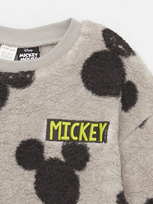 Bisiklet Yaka Mickey Mouse Desenli Uzun Kollu Erkek Bebek Sweatshirt - Waikiki фото 2