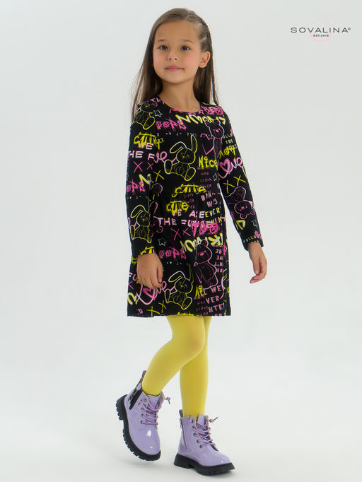 Платье Эля неоновые мишки - Sovalina фото 28