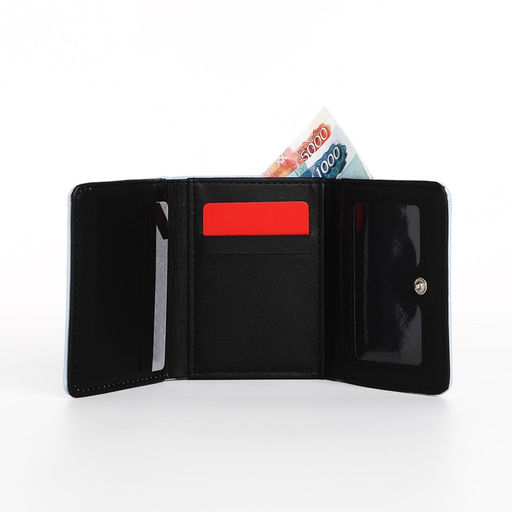 Кошелёк на кнопке, цвет голубой - Simaland фото 6