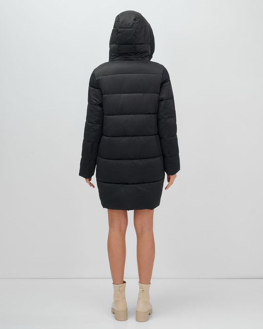 Куртка зимняя женская классическая с капюшоном черного цвета 7671Ch - Visdeer фото 20