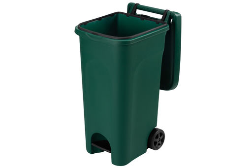 Бак для мусора 80 л 51*40*81 см с педалью, с откидной крышкой, с ручкой, на колесах, темно-зел (628) - Elan gallery фото 10