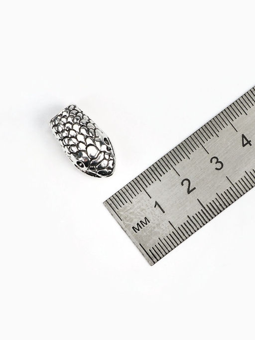 Замок-концевик Змея, 2 шт. 4.3?1.6 мм, внутренний d=7 мм, чернёного серебра