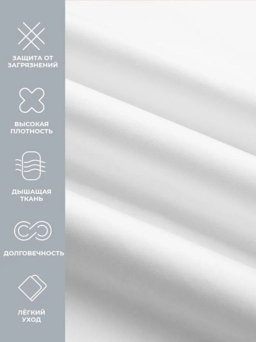 Простыня на резинке 90х200 Моноспейс белый - Ecotex фото 4