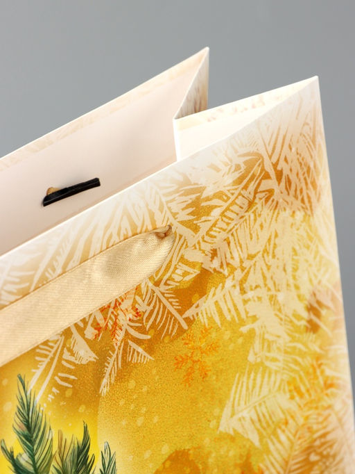 Пакет подарочный новогодний ламинированный С Новым годом, L 31?40?11.5 см