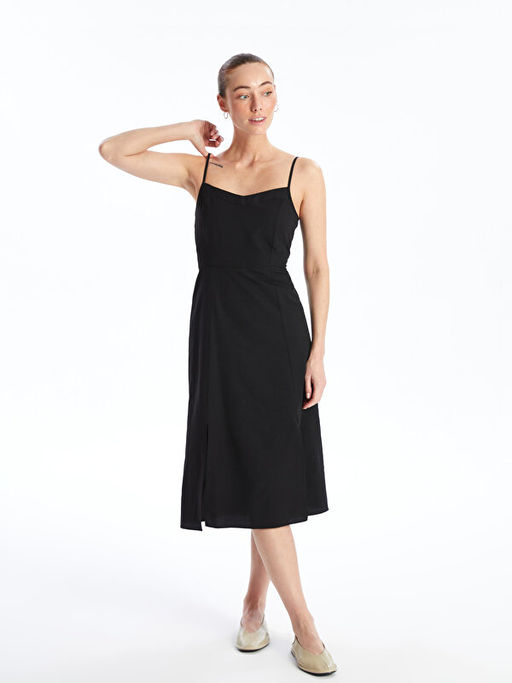 Kalp Yaka D?z Ask?l? Elbise