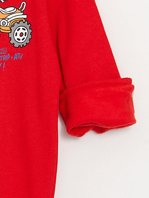 Bisiklet Yaka Uzun Kollu Nostaljik Maymun Bask?l? Erkek Bebek Sweatshirt - Waikiki фото 3