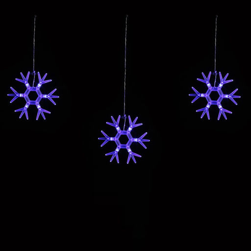 ULD-E1503-036/DTA BLUE IP20 SNOWFLAKES-1 Занавес светодиодный фигурный Снежинки-1, 1,5х0,3м. 6 подвесов. 36 светодиодов. Синий свет. Провод прозрачный. TM Uniel. - Volpe фото 3