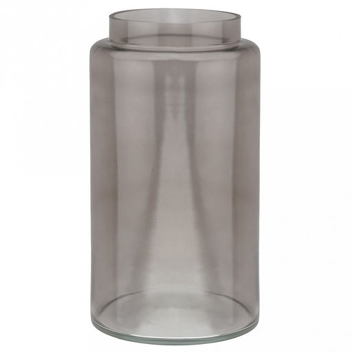 Ваза для цветов стеклянная "Дэни-5" 8л, д19см, h34,5см, большая, "Дымчатый", прозрачный (Россия)