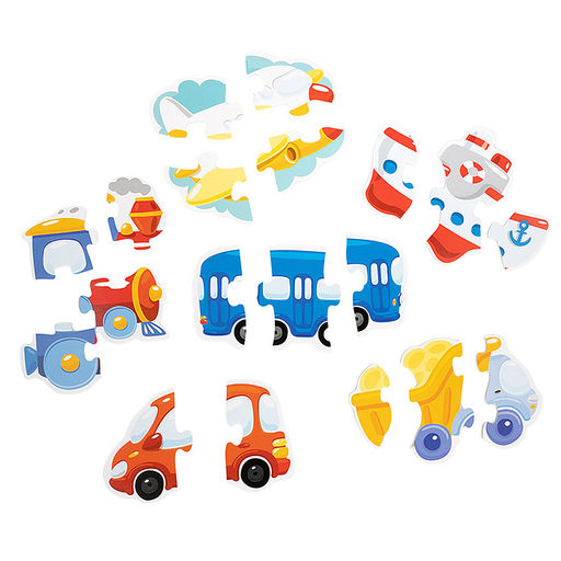 Пазлы-контуры мягкие "Транспорт" 6 штук Baby Toys