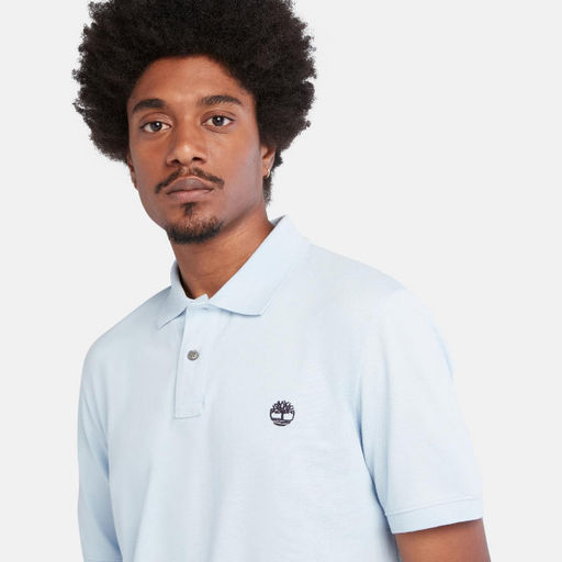 Мужские поло с коротким рукавом Timberland Polo Millers River Pique Regular голубая  фото 3