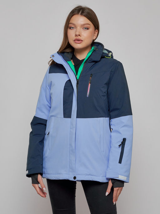 Горнолыжная куртка женская зимняя фиолетового цвета 33307F