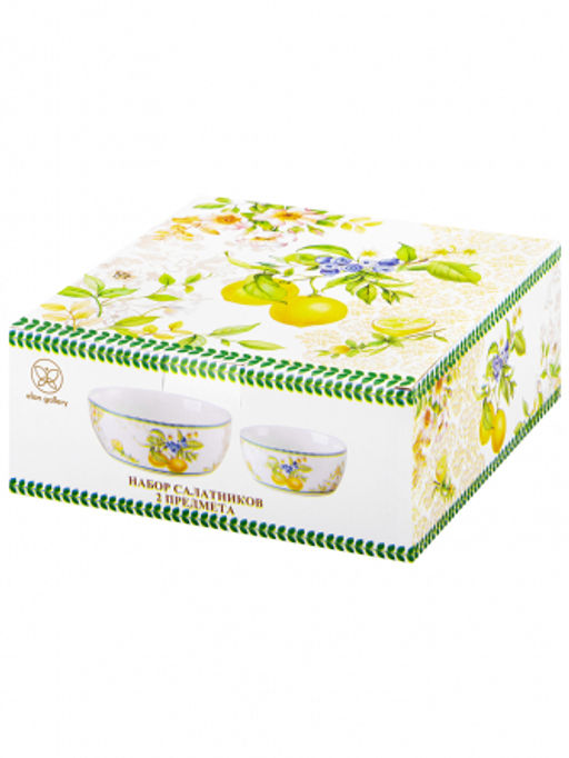 Набор 2 салатников - 14*14*6 см 600 мл + 20*20*7,5 см 1,7 л Лимоны NEW BONE CHINA - Elan gallery фото 22
