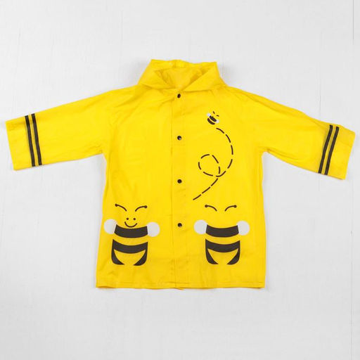 Дождевик детский Пчёлки на кнопках с капюшоном, размер L, рост 110-120 см - Simaland фото 2